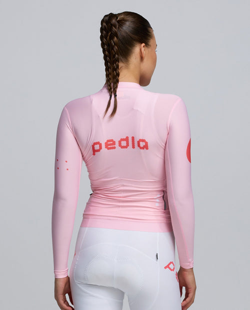 Pedla 薄長袖車衣 Dots Classic LS Jersey Dusty Pink 女款 灰粉紅