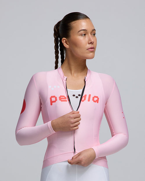 Pedla 薄長袖車衣 Dots Classic LS Jersey Dusty Pink 女款 灰粉紅