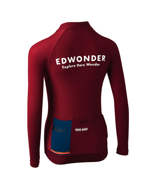 EDW 薄長袖車衣EdW Edition LS Jersey 3.0 Sangria Red 女款 勃艮第酒紅