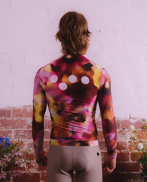 Pedla 薄長袖車衣Floral Classic Jersey Wild Flowers 男款 粉棕