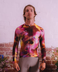 Pedla 薄長袖車衣Floral Classic Jersey Wild Flowers 男款 粉棕