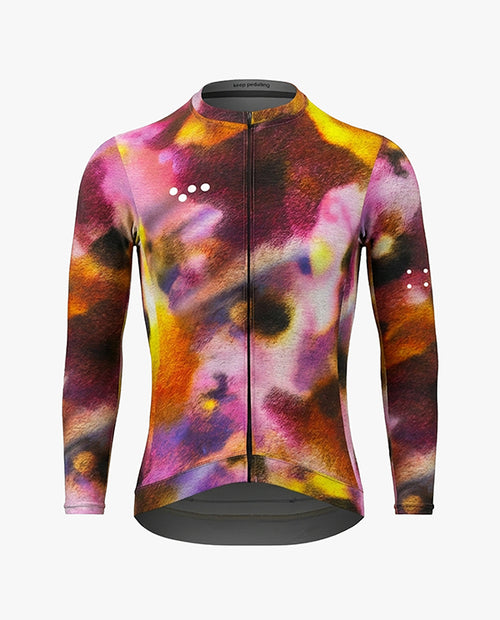 Pedla 薄長袖車衣Floral Classic Jersey Wild Flowers 男款 粉棕