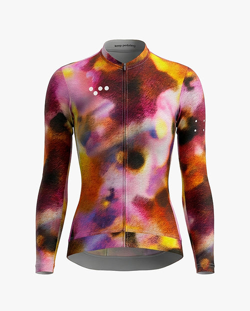 Pedla 薄長袖車衣Floral Classic Jersey Wild Flowers 女款 粉棕