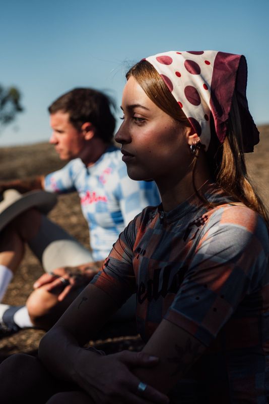 Pedla 車衣Heritage Training Jersey Checkers Grey 女款 橘灰格