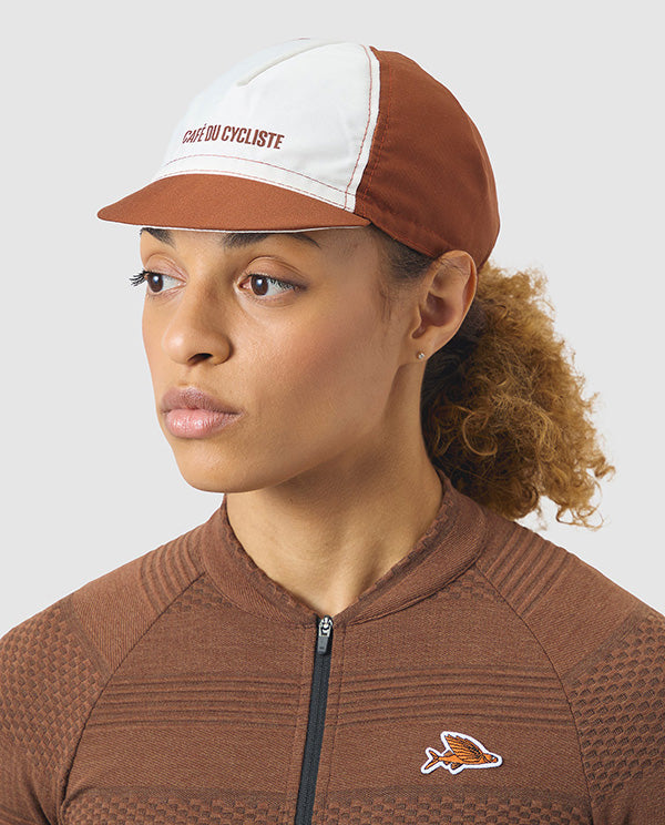 Café du Cycliste 小帽 Gapette cap Cashew White 棕白