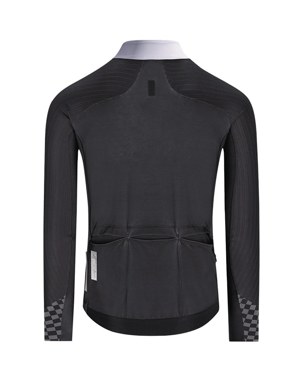 Q36.5 車衣 Gregarius Hybrid Collar Fade Long Sleeve Jersey Black 長袖 男款 黑