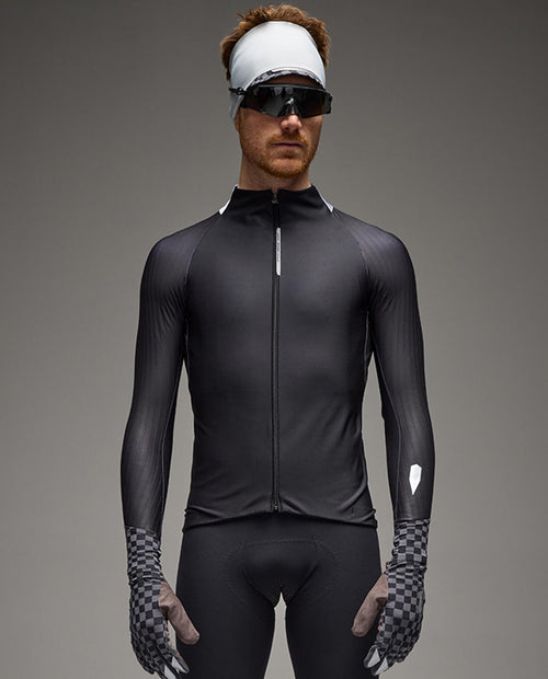 Q36.5 車衣 Gregarius Hybrid Collar Fade Long Sleeve Jersey Black 長袖 男款 黑