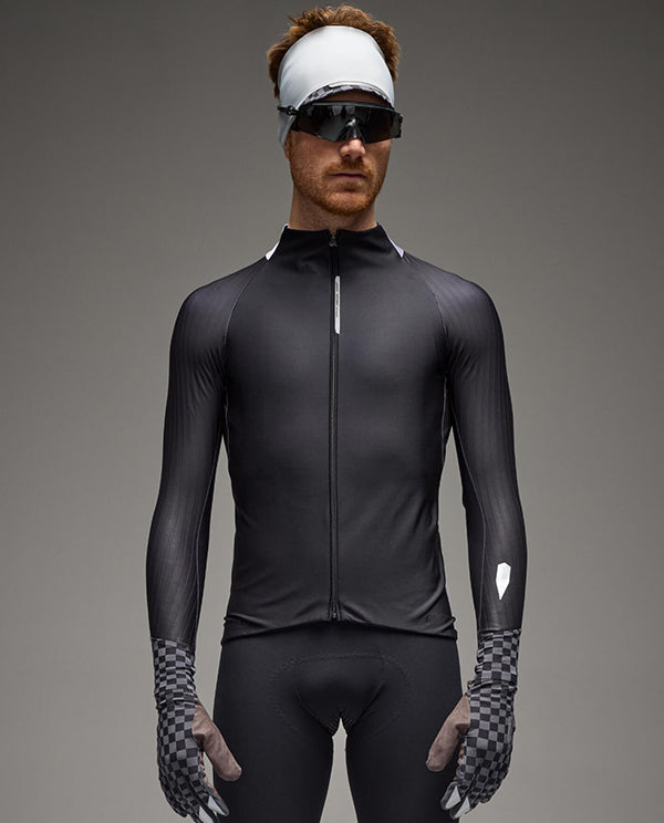 Q36.5 車衣 Gregarius Hybrid Collar Fade Long Sleeve Jersey Black 長袖 男款 黑