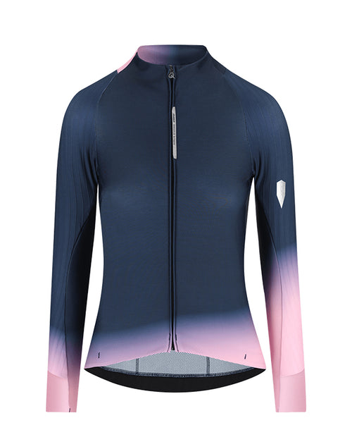 Q36.5 車衣 Gregarius Hybrid Collar Fade Long Sleeve Jersey Black 長袖 女款 紫藍