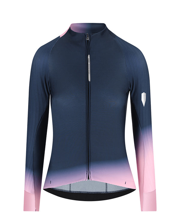 Q36.5 車衣 Gregarius Hybrid Collar Fade Long Sleeve Jersey Black 長袖 女款 紫藍