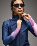 Q36.5 車衣 Gregarius Hybrid Collar Fade Long Sleeve Jersey Black 長袖 女款 紫藍