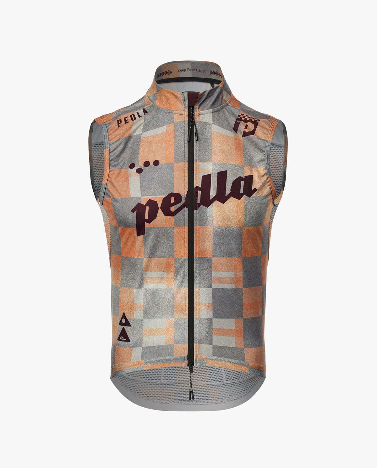 Pedla 防風背心 Heritage Classic LITE Gilet Checkers Grey 男款 橘灰格