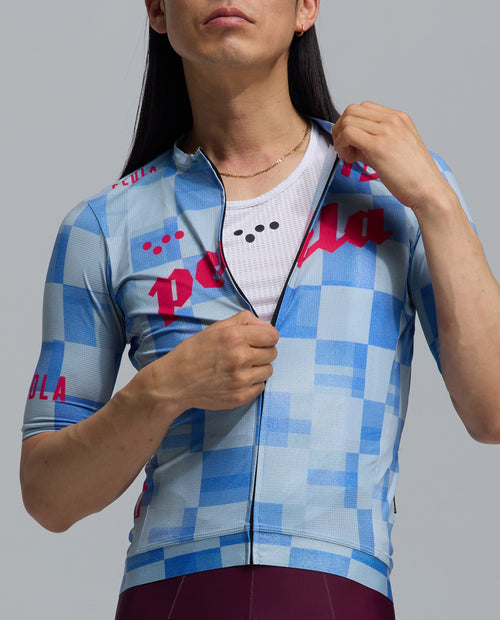 Pedla 車衣Heritage Training Jersey Checkers Blue 男款 藍白格