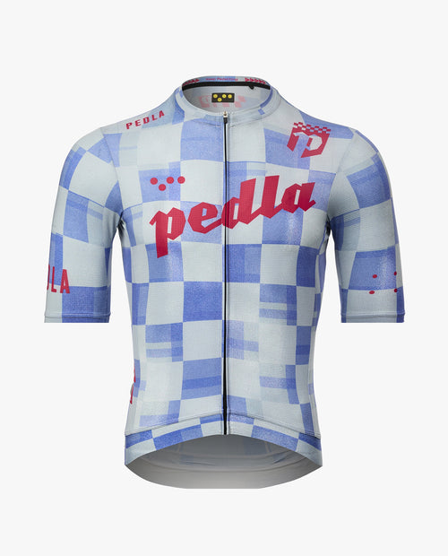 Pedla 車衣Heritage Training Jersey Checkers Blue 男款 藍白格