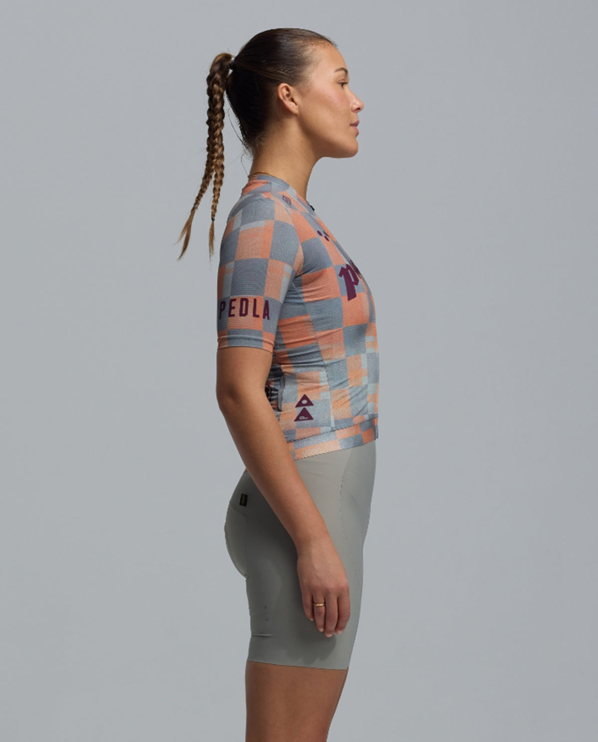 Pedla 車衣Heritage Training Jersey Checkers Grey 女款 橘灰格