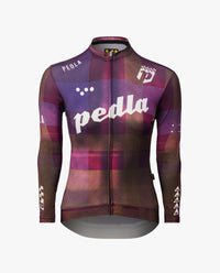 Pedla 車衣Heritage Training LS Jersey Tartan Violet 薄長袖 女款 紫格