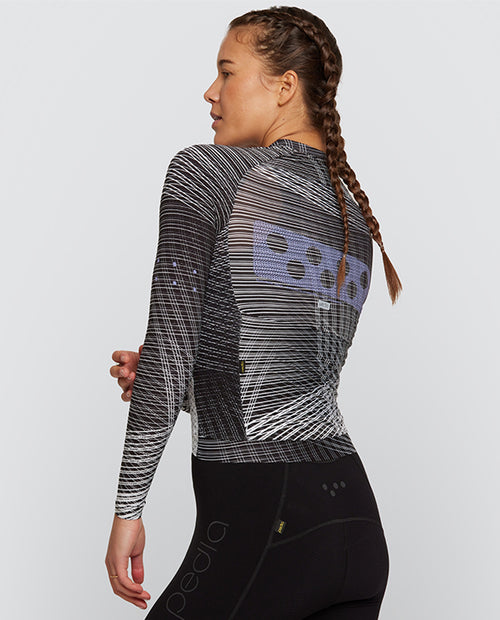 Pedla 薄長袖車衣Pro Pursuit LS 2.0 Jersey Interweave Mono 女款 灰白