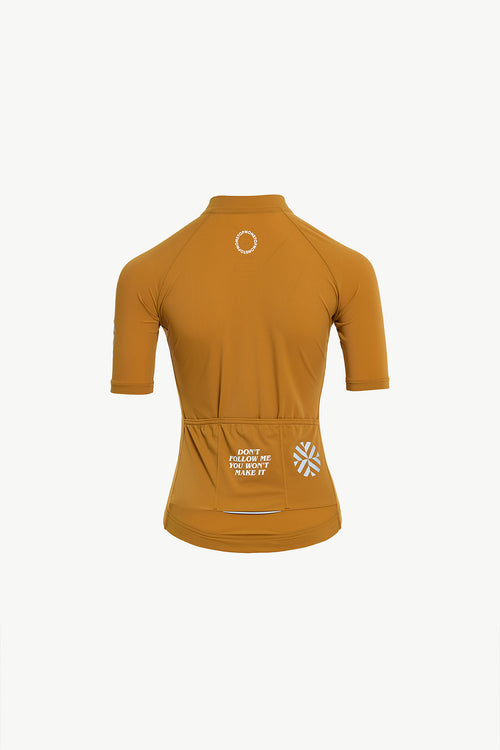 KPLUS經典女款短袖自行車衣-芥末黃