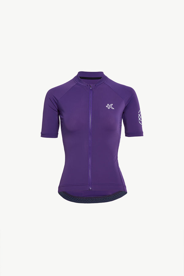 KPLUS經典女款短袖自行車衣-迷霧紫