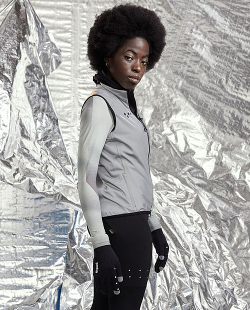 Pedla 全反光風雨背心Ride Flash Gilet Reflective 女-銀灰