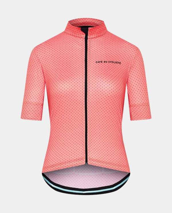 Café du Cycliste 車衣 Fleurette Lightweight Jersey Guava 短袖 女 粉底黑點