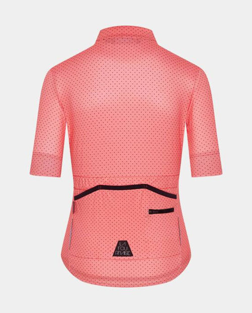 Café du Cycliste 車衣 Fleurette Lightweight Jersey Guava 短袖 女 粉底黑點