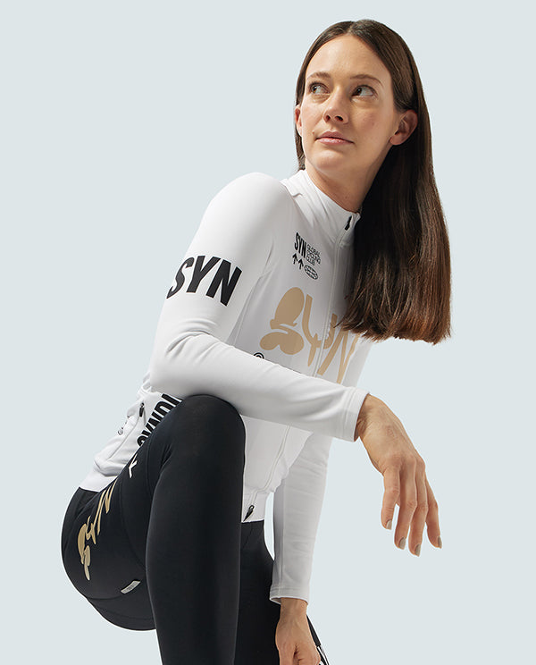 SYN 車衣 Pro Team Shield Jersey Slick 保暖長袖 女款 白
