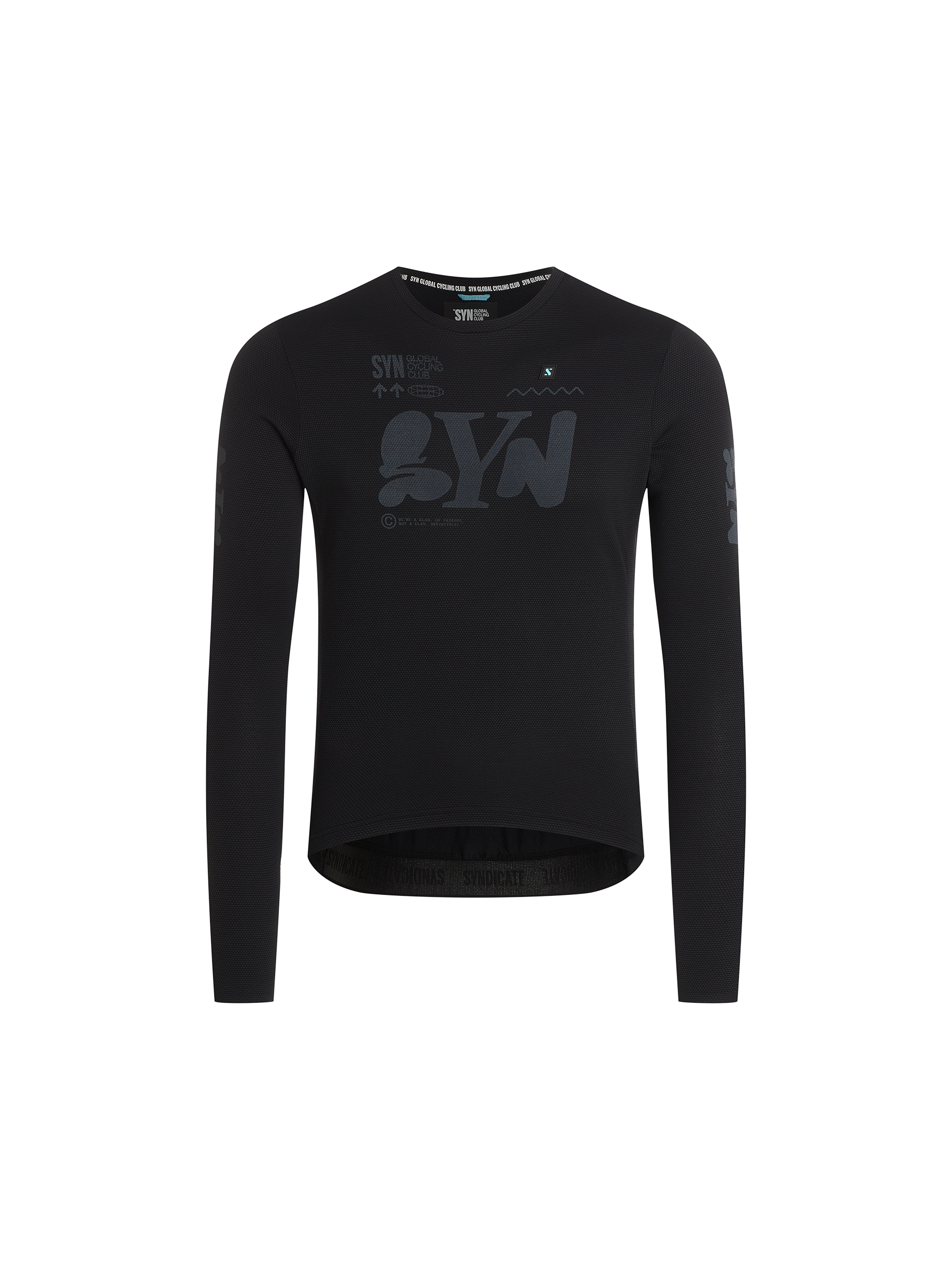 SYN 無拉鍊車衣 Pro Team Gravity Jersey Black 男款 黑