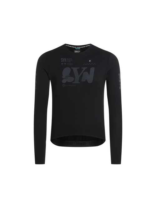 SYN 無拉鍊車衣 Pro Team Gravity Jersey Black 男款 黑