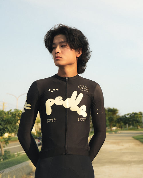 Pedla 薄長袖車衣 Local Loops LS Classic Jersey Bubble Black 限定版 男款 黑