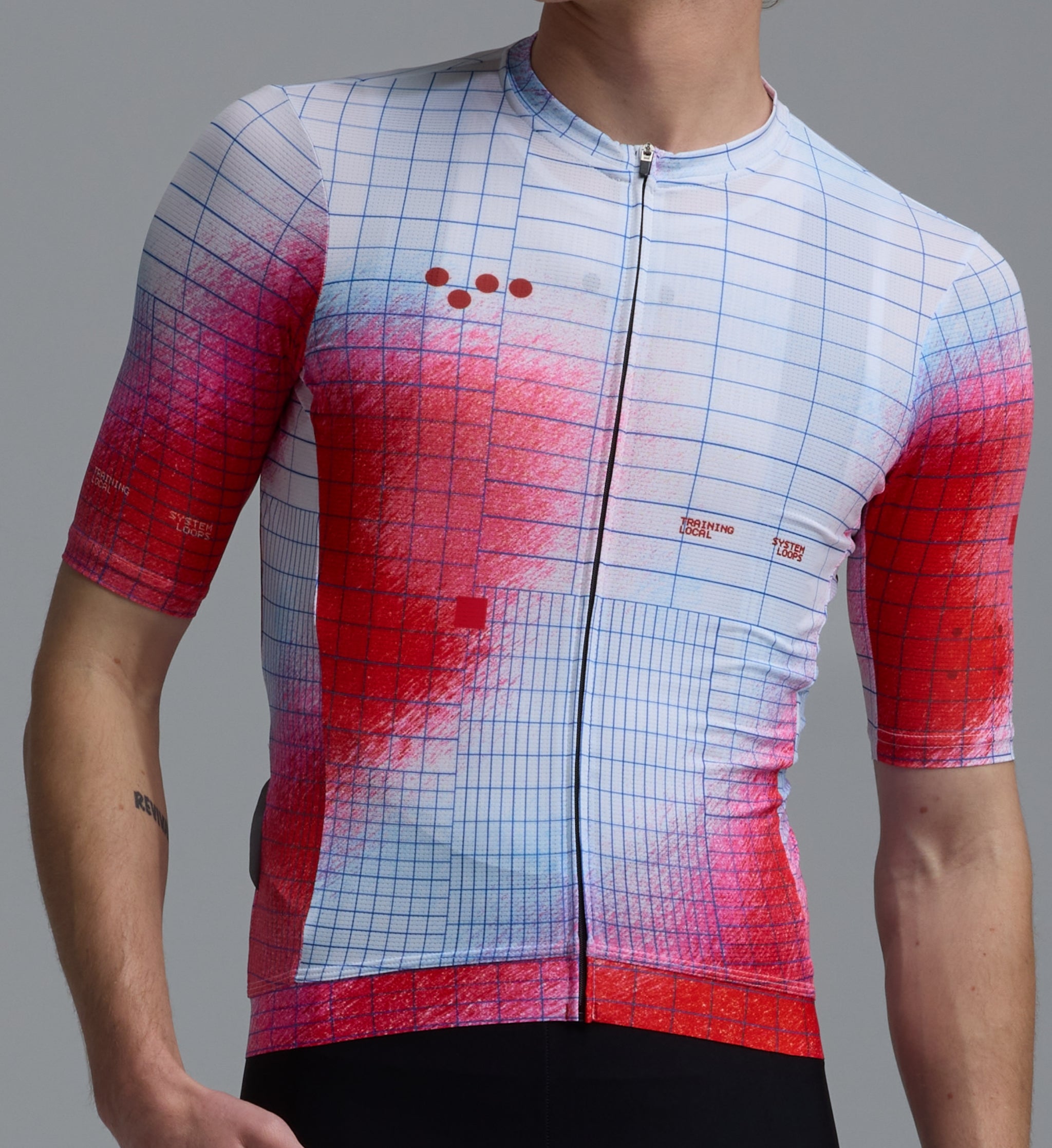 Pedla 車衣Race Division Training Jersey Grid Red 男款 白底紅染