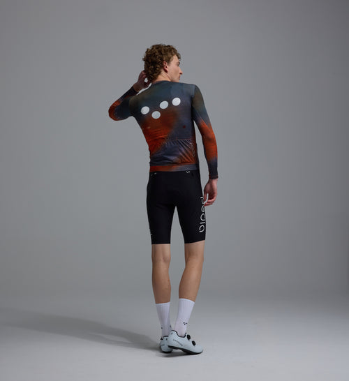 Pedla 薄長袖車衣Race Division Training LS Jersey Grid Workshop blue 男款 工坊藍