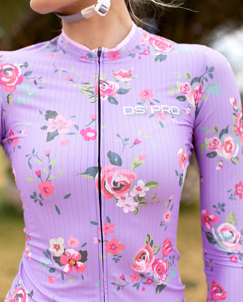 DSPRO 長袖車衣 Soft Blossoms LS Jersey 粉紫