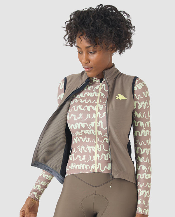 Café du Cycliste 背心 Sibille Softshell Gilet Oyster Grey 女款 棕