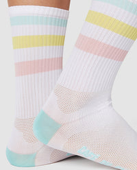 Café du Cycliste 車襪 Cycling Socks Skate Stripes Pastel 白底粉紋