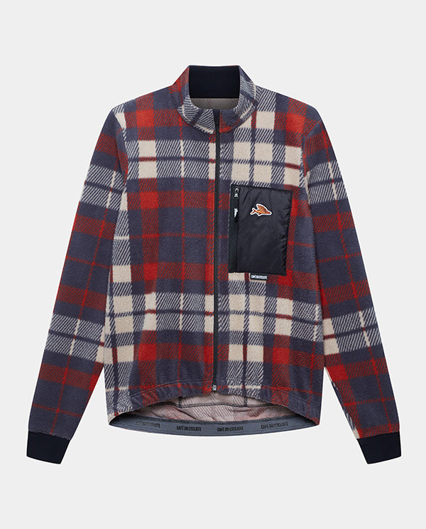 Café du Cycliste 車衣Solange Anthracite Clay長袖 男款 紅灰格