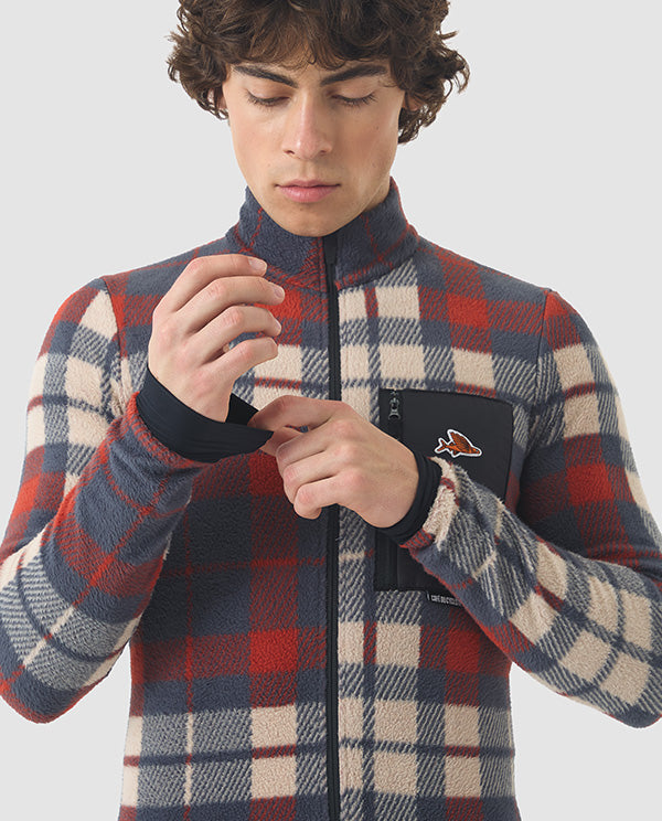 Café du Cycliste 車衣Solange Anthracite Clay長袖 男款 紅灰格