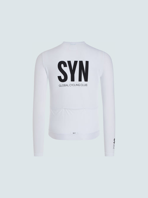 SYN 薄刷毛長袖車衣 Training LS Jersey 2.0 White 男款 白