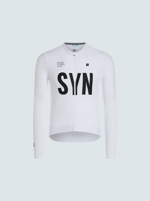 SYN 薄刷毛長袖車衣 Training LS Jersey 2.0 White 男款 白
