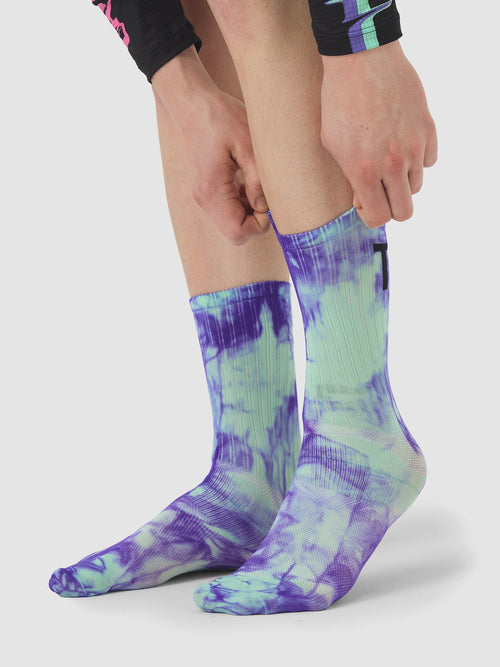 Café du Cycliste 車襪 Tie Dye Socks - Topologie 款名款 薄荷綠紫染
