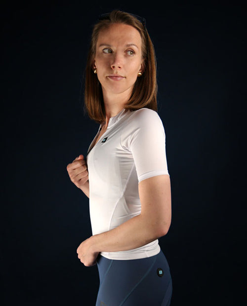 Biehler 車衣Essential Jersey White短 女-白