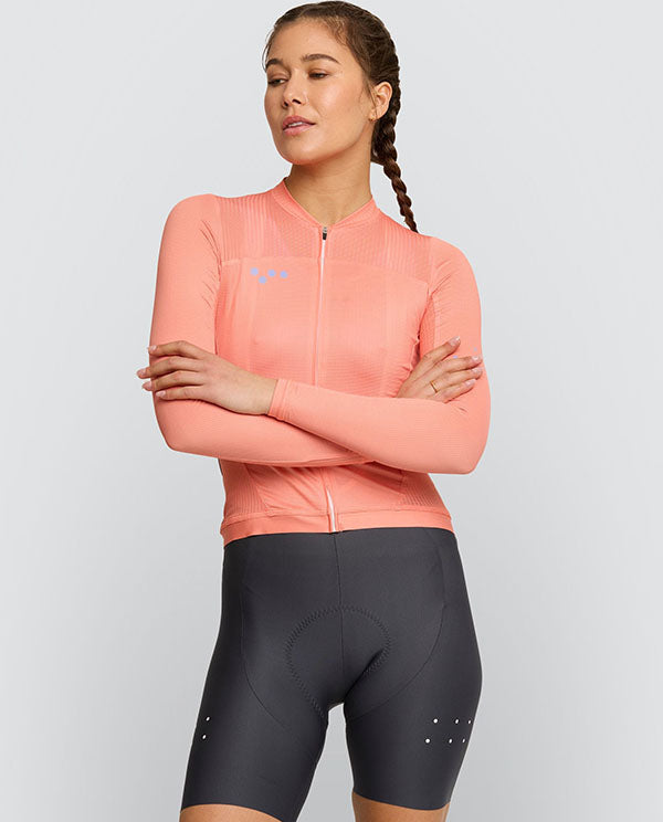 Pedla 薄長袖車衣 BOLD Element Air LS Jersey Nectarine 女款 粉橘