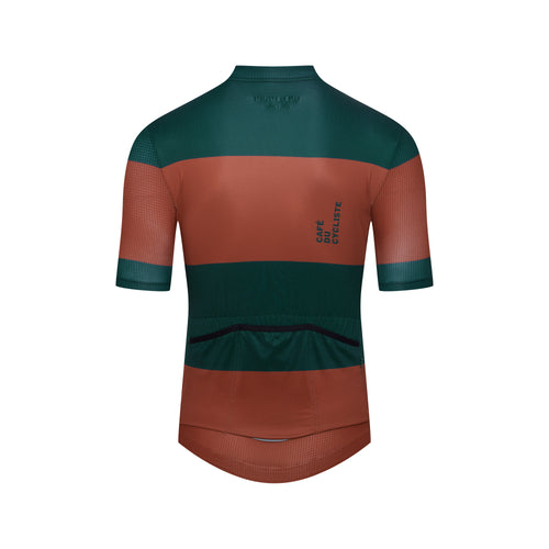 Café du Cycliste 涼感車衣 Angeline Ultralight Jersey Sequoia Dark Sea 短袖 男 綠磚紅