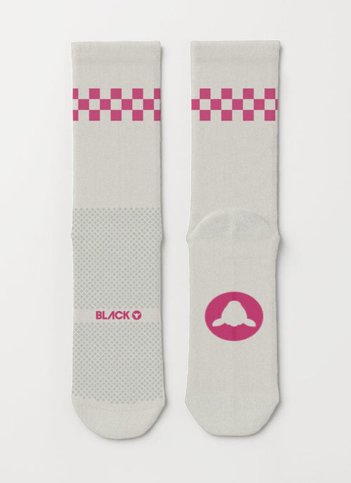 Black Sheep 黑羊 車襪 Perfect Crew Socks White Pink 白底粉格