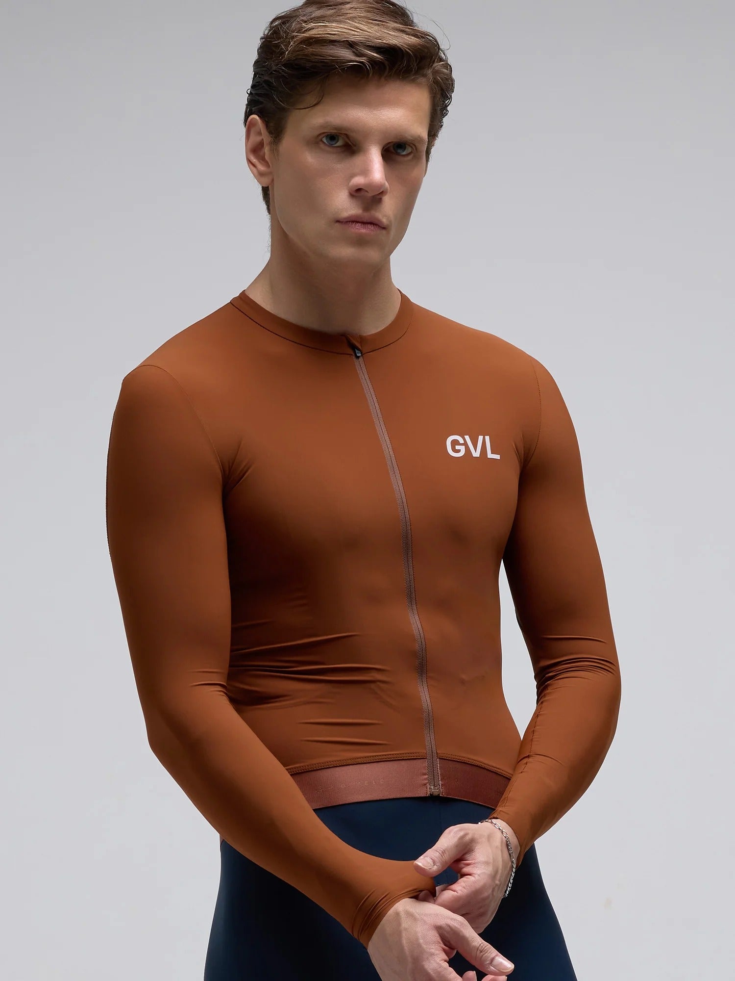 Givelo 薄長袖車衣 C.D.A. LS Jersey Terra 男女共版 深棕