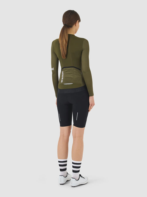 Café du Cycliste 車衣 Roxane LS Jersey Khaki 長袖 女款 卡其綠