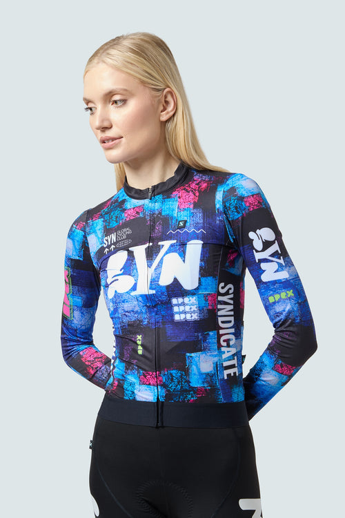 SYN 薄長袖車衣 Pro Team Apex LS Jersey Arcade 女款 電競藍