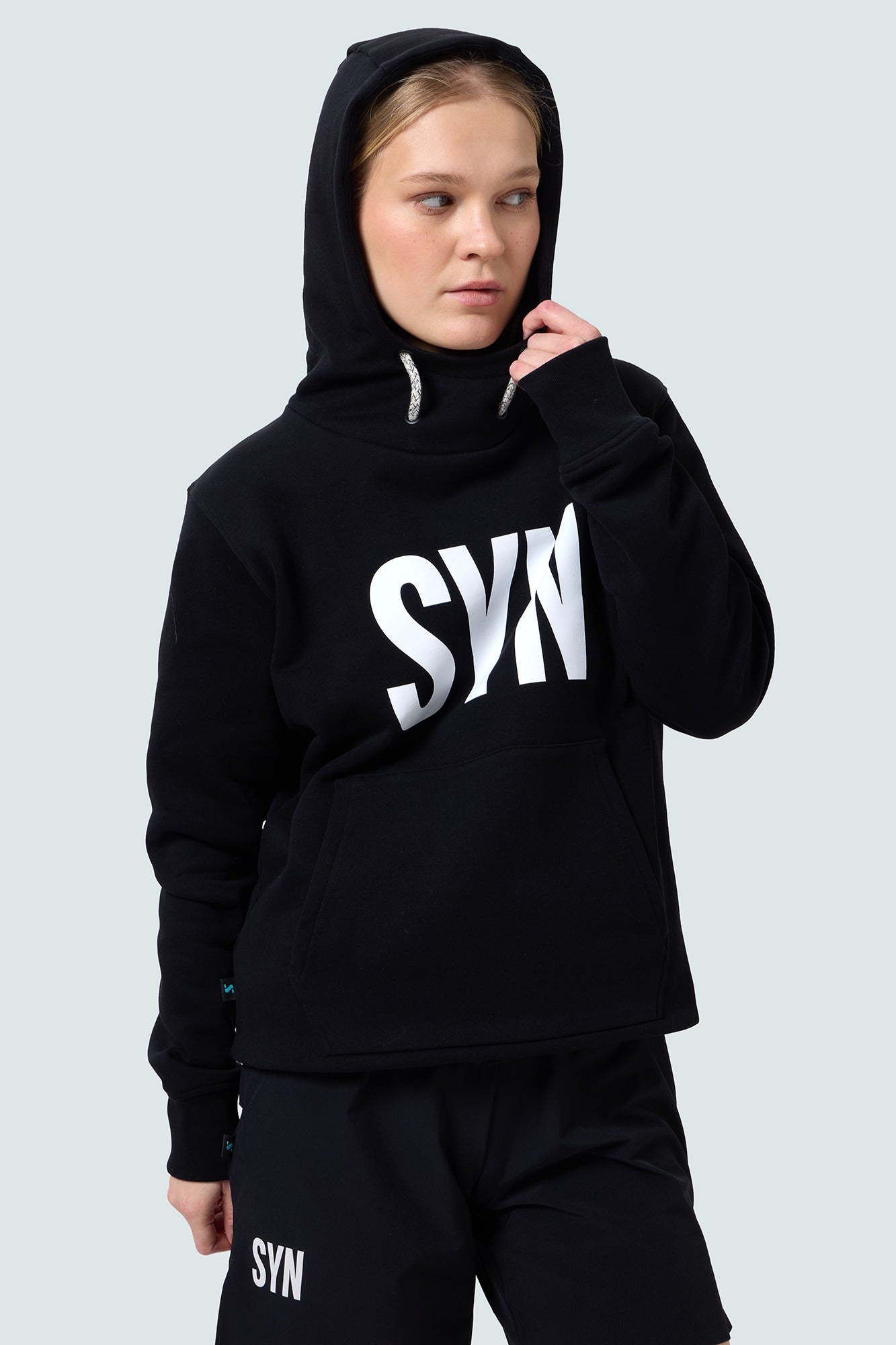 SYN 連帽長T Unisez Heavy Cotton Hoodie Black 男女共版 黑