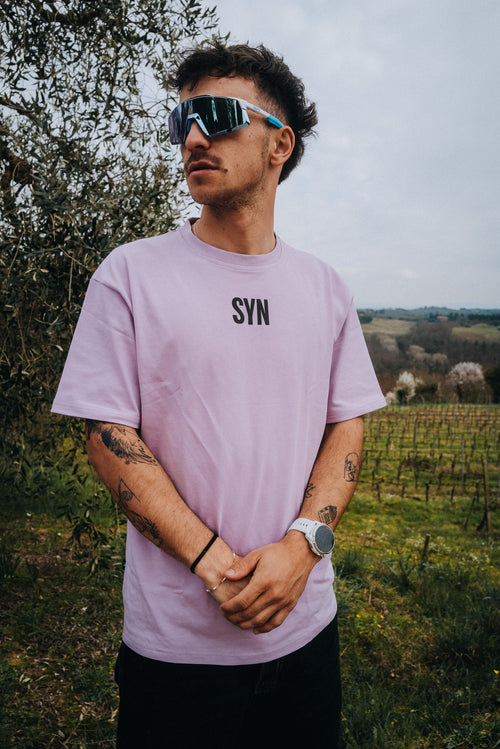 SYN 短袖Tee Oversized Logo T-Shirt Lily 男女共版 紫
