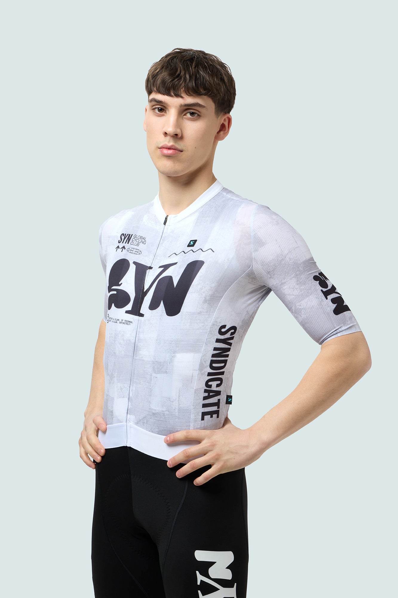 SYN 車衣 Pro Team Jersey White 男款 塊狀刷灰白